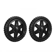 2Pcs 5" Shopping Cart Wheel Replacement for Luggage Cart Caster Rubber Black