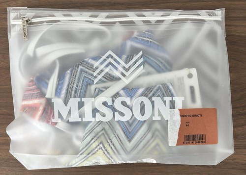 Nuevo con etiquetas Auténtico MISSONI Mare Crochet-Tejido 2 Piezas Triángulo Bikini Conjunto 44 IT - Imagen 5 de 13