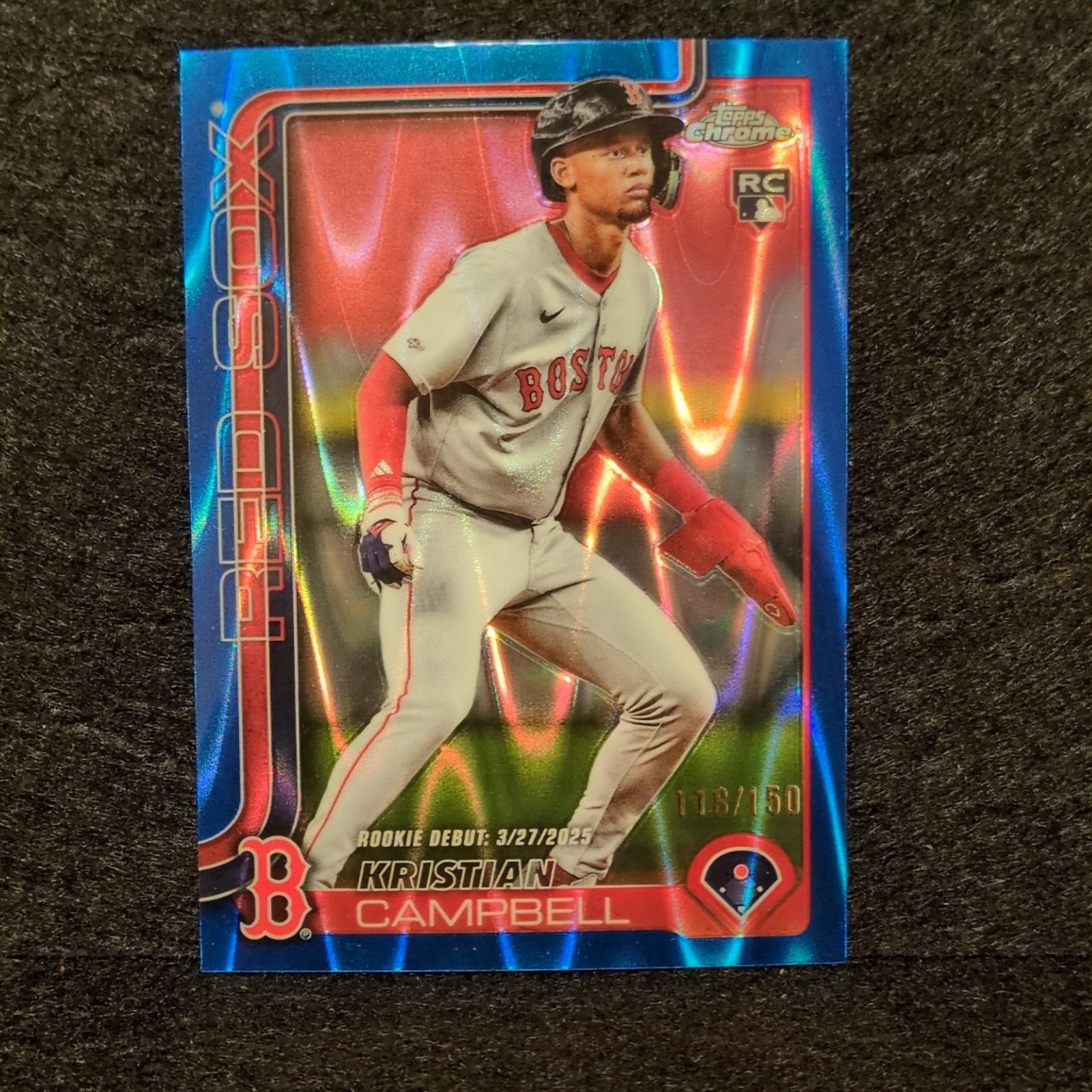 2025 Topps Chrome Update Kristian Campbell Blue Wave Refractor Debut USC188 /150