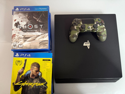 PS4 Pro 1TB CUH-7015B w/ Camo DualShock 4 + 19 Games, Tested