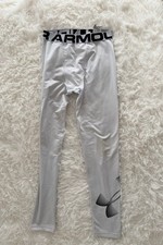Under Armour Boys' ColdGear Armour Compression Leggings White Youth Large YLG