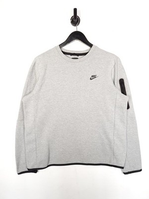 Nike Sportswear Tech Sweatshirt Gr. Large Herren Grau Baumwollmischung Rundhalsausschnitt