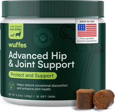 Wuffes Advanced Dog Hip and Joint Supplement with Glucosamine, Chondroitin, Omeg
