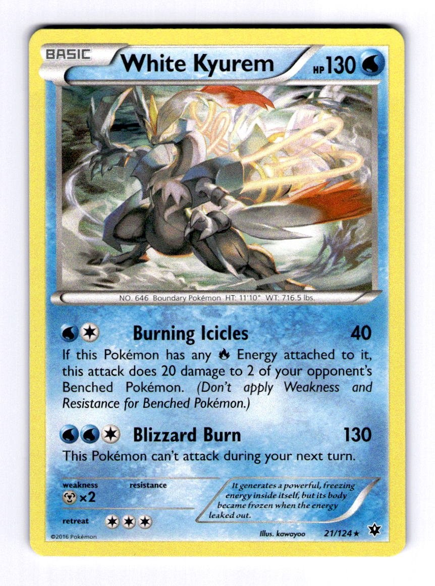 White Kyurem XY - Fates Collide #21 (2016) Holo NM Pokemon