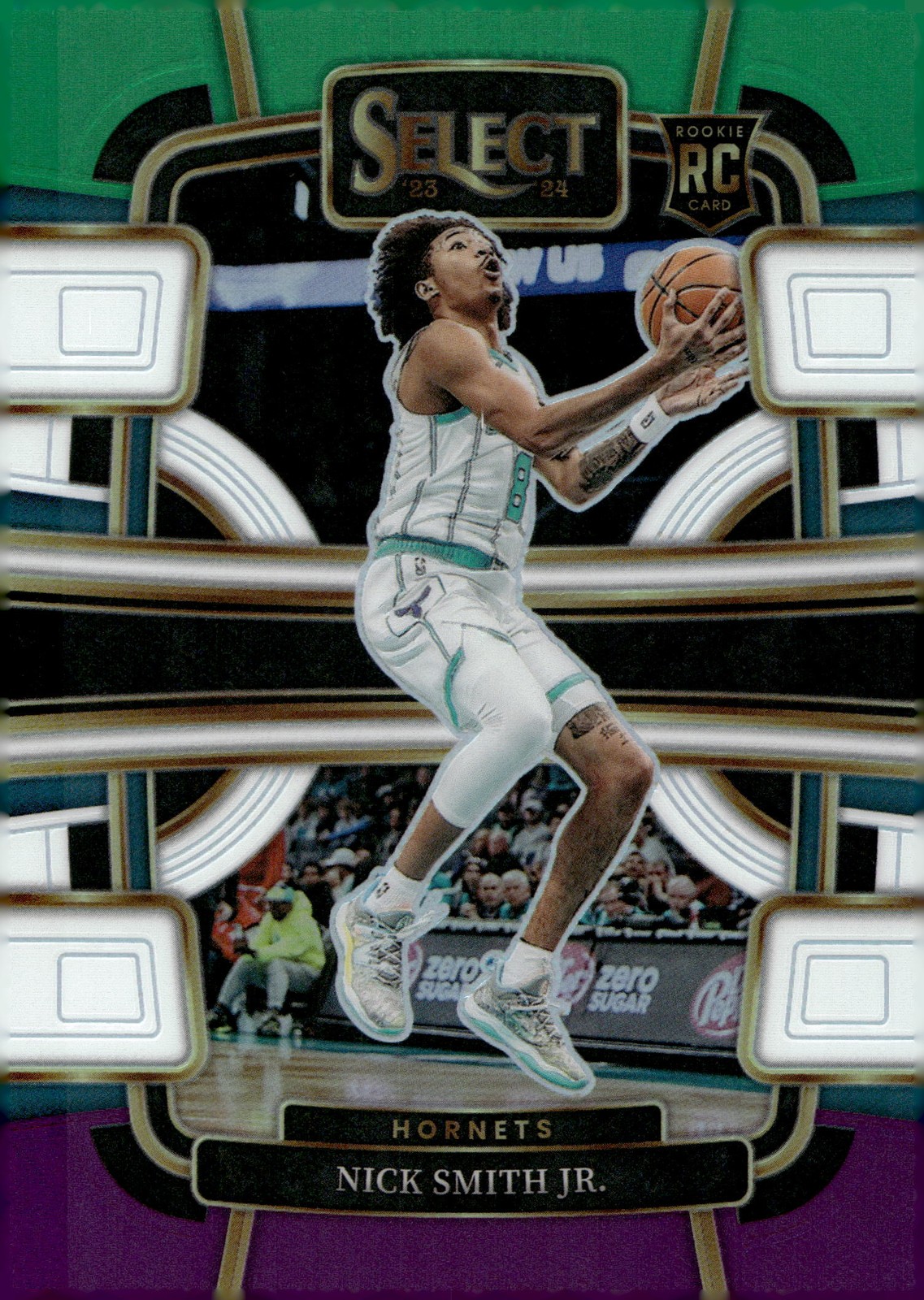 2023-24 Panini Select #89 Nick Smith Jr. Green White Purple Prizm RC Hornets