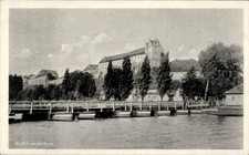 Ak Wettin an der Saale, Schloss Wettin, Blick auf Wasser, Bäume,... - 4728507