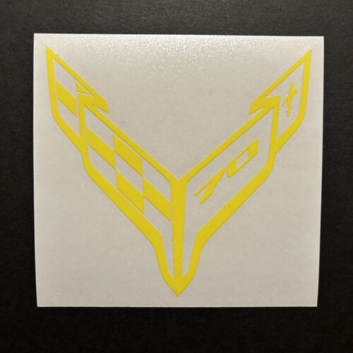 CUSTOM 2023 70th C8 CORVETTE Stingray Z51 Z06 Crossed Flags Emblem Outline Decal - Picture 4 of 6
