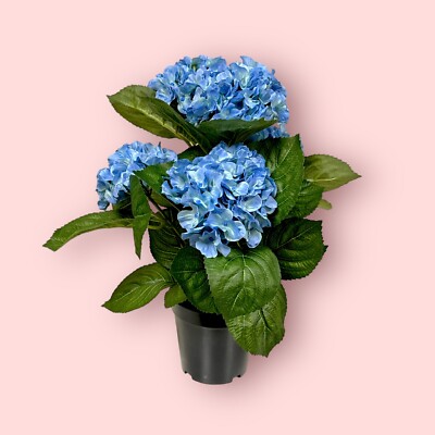 Knstliche Hortensie im Topf Kunstblte Blume Dekoration blau ca. 42cm |  eBay.de