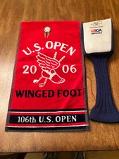 US Open USGA Ball Mark Repair Tool,  Head Cover & Towel 2005 US Open-Winged Foot