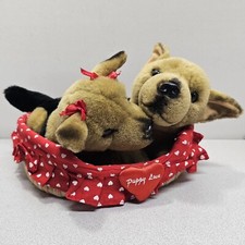 2 E J Classic German Shepherd Dog Stuffed Animals Puppy Love Plush Toys Basket