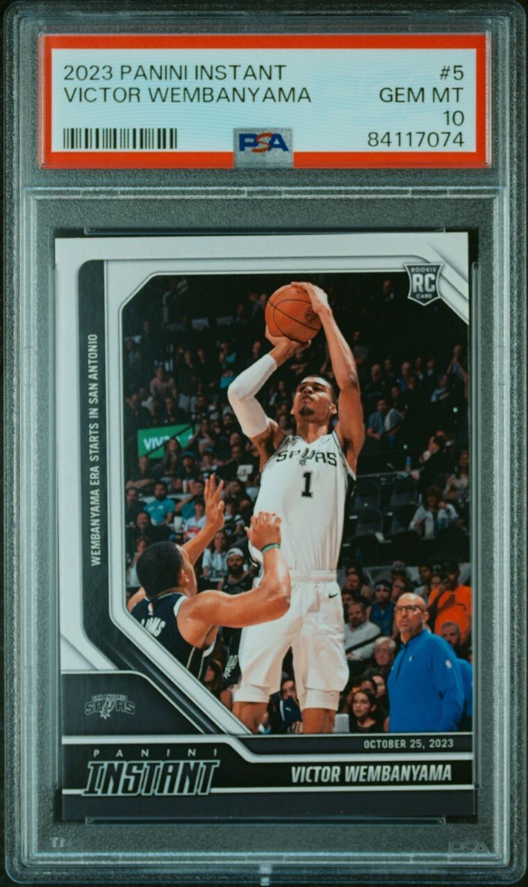 PSA10 2023 Panini Instant 5 Victor Wembanyama RC Rookie Card Debut 