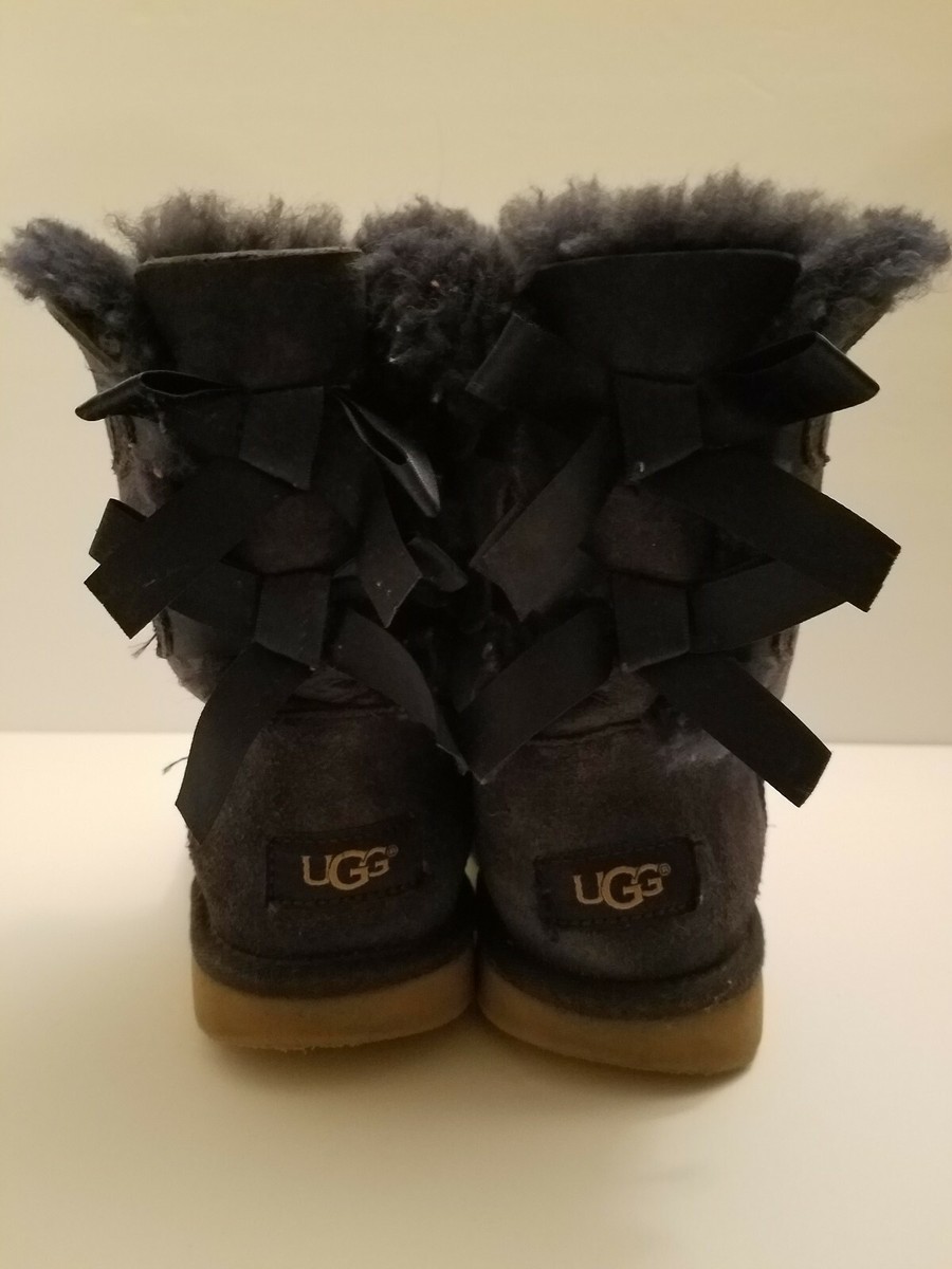 Ugg Australia Navy Kids Boots Blue Short with Bows Size