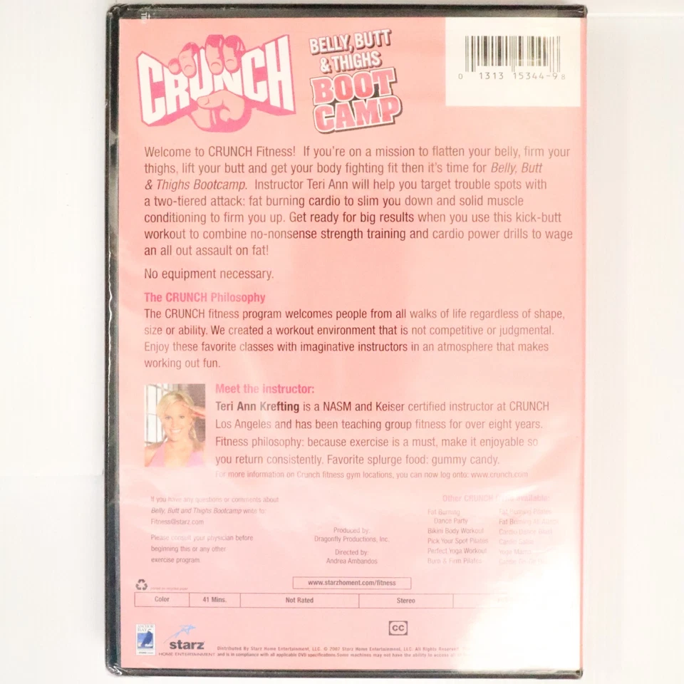 NOVO Crunch: Bootcamp de Barriga, Bumbum e Coxas (DVD, 2007) Vídeo de Exercício e Fitness - Imagem 2 de 4