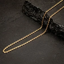 Solid Yellow Gold Plated 316 Stainless Steel 3MM Twist Rope Chain Necklace