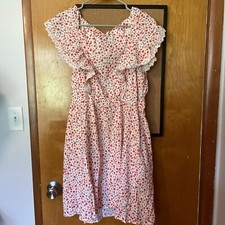Brand New Old Navy Waist-Defined Flutter-Sleeve Tie-Back Mini Dress Floral L FS!