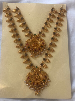 Bollywood bridal Jewellery Schmuck Tikka necklace Gold Indien Chocker Indisch