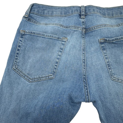 TOPMAN Womens Light Wash Ecru Side Taping Jeans Button Fly Stretch 32 x 30 - Picture 11 of 14