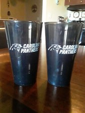 Set of 2 Carolina Panthers Black Pint Cups Plastic 