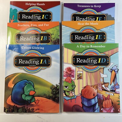 BJU Grade 1, Readers SET, Books 1A-1F, 4th Edition, Very Good