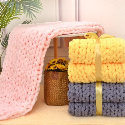 HOT Grob gestrickte Grobstrick Wolldecke Strickdecke Tagesdecke Kuscheldecke