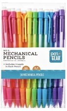 Multicolored Neon No.2 Mechanical Pencils Pen+ Gear (0.7mm)  50-Count, NEW