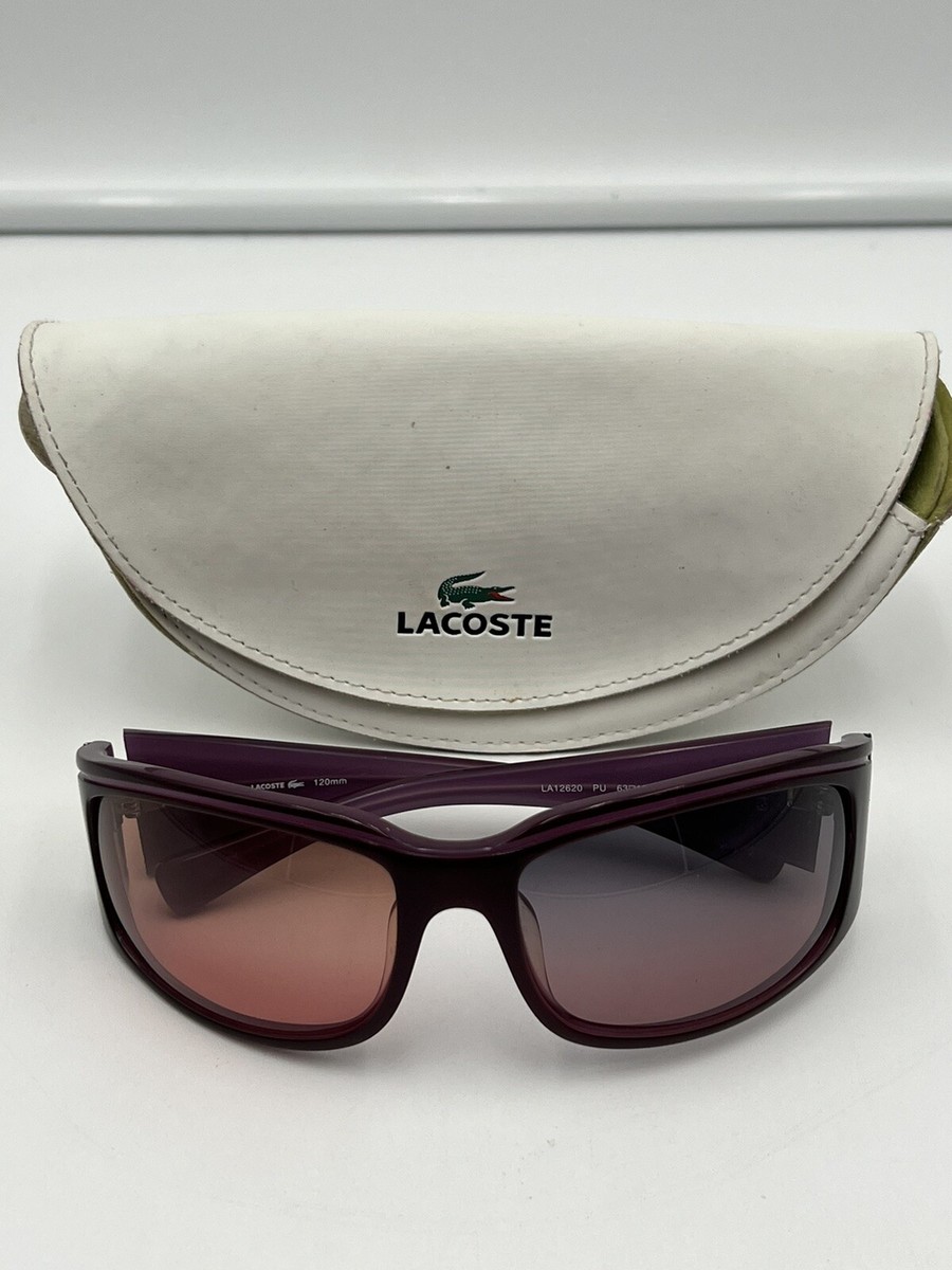 古いヴィンテージ Lacoste Sunglasses Model LA 12620 Color Wrap Purple 63-18-120 With