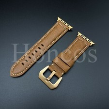 42 44 45 MM Brown Leather Apple Watch Band Strap for iWatch Series 7 6 5 4 Rose