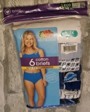 6pr Ladies Assorted Color Cotton Panty Briefs Underwear Size 9 Fruit of the Loom