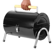 OUTDOOR GARDEN PORTABLE BBQ BARBECUE BARREL GRILL FOLDABLE CHARCOAL CAMPING