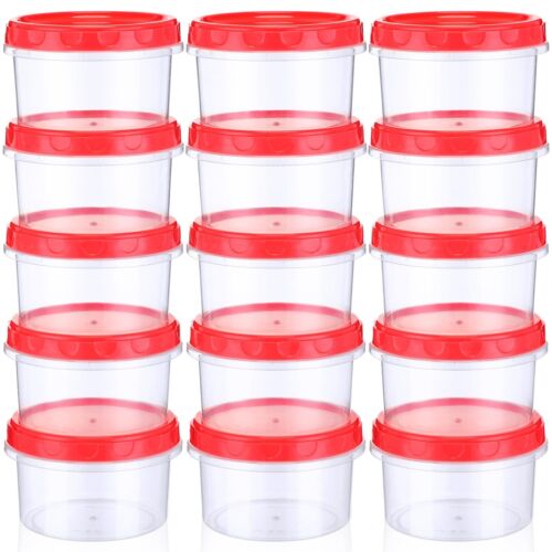 72-Pack 8 oz Twist Top Food Storage Containers with Screw Lids Leak Proof (Red)