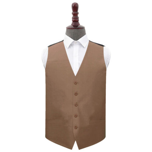 Gilet smoking de mariage formel homme en bronze shantung par DQT - Photo 1 sur 3