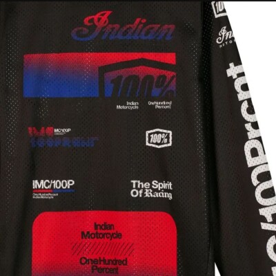 Indian Motorcycle X 100% Jersey Black 2833333 | eBay