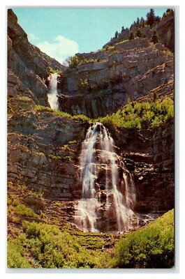 Bridal Veil Falls Provo Canyon Utah Unused Vintage Postcard EB321