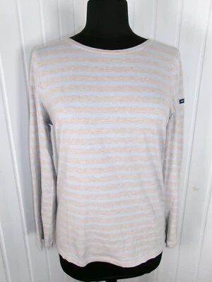 T-shirt marinière coton beige rayé bleu clair Saint James Nature & Découvertes S - Photo 1/4