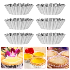 6x Chrysanthemum Shape Egg Tart Mold Pie Baking Cup Reusable Tartlet Molds