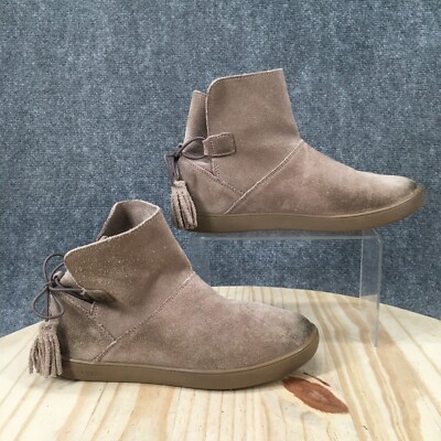 Koolaburra by Ugg Boots Womens 7 Skyller Tassel Booties Beige Leather 1092579