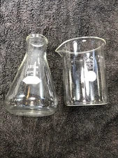 VTG Kimax Pyrex 125/150 ml Graduated Beaker Measuring Glasses Lab Apothecary
