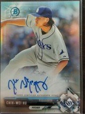 Chih-Wei Hu 2017 Bowman Chrome Refractor  # 401/499  Autograph 