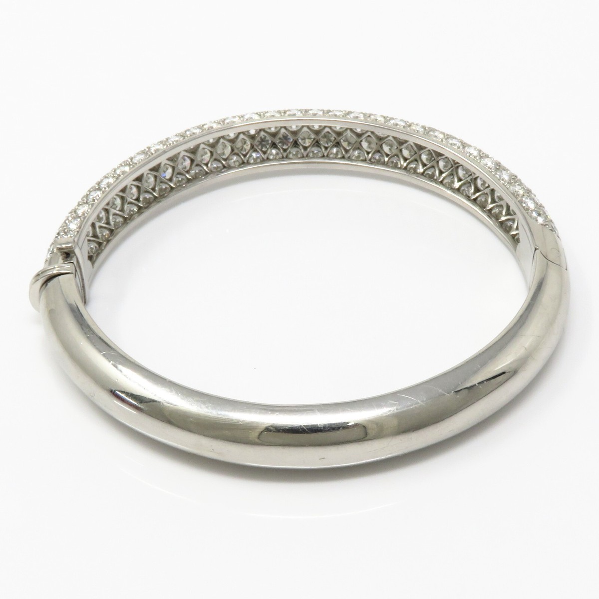 NYJEWEL Tiffany & Co Platinum 9.25ct Diamond Bangle Bracelet NYJEWEL Tiffany & Co Platinum 9.25ct Diamond Bangle Bracelet