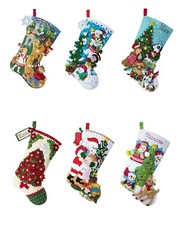 Bucilla Felt Stocking Applique Kit 18"- Oz, Teamwork, Dogs, Poinsettia, Hugs,
