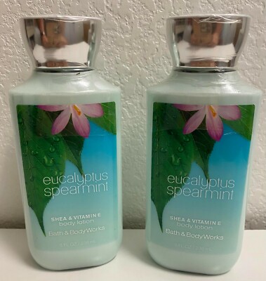 Bath & Body Works EUCALYPTUS SPEARMINT 8 fl oz Shea Vit E Body Lotion - Lot of 2