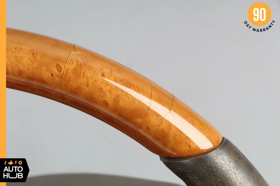 00-06 Mercedes W220 S600 S500 CL600 Driver Steering Wheel Brown Wood OEM - Image 2 of 4