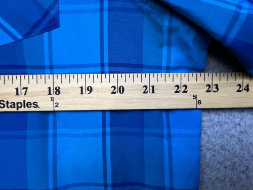 BROWNING Shirt Men Large Blue Plaid Short Sleeve Button Up Lightweight - Picture 5 of 8