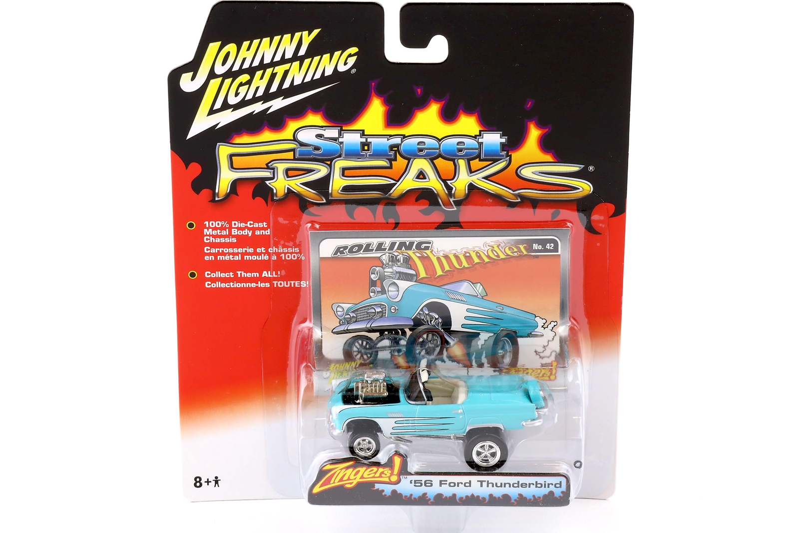 1:64 Johnny Lightning Street Freaks 50301B Zingers 1956 Ford Thunderbird Blue