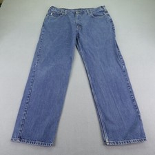 Carhartt Jeans Men 42x32 Blue Denim Relaxed Fit Straight Workwear Work Pants