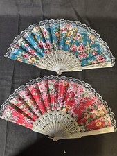 2 Floral Handheld Decorative Folding Fans