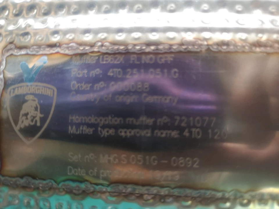 LAMBORGHINI HURACAN PERFORMANTE EVO 2019 EXHAUST OEM CENTER VALVE MUFFLER - Image 3 of 4