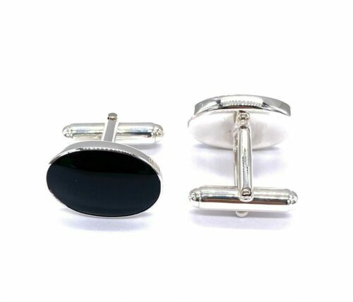 Black Oval Onyx And Marcasite Brooch Sterling Silver UK