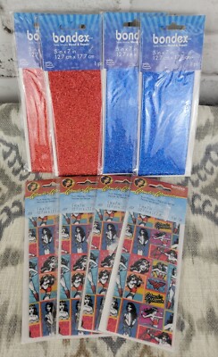 NEW Lot Of 8 Bondex Twill Iron On Fabric Patch Wonder Woman Blue Red 5X7 Each