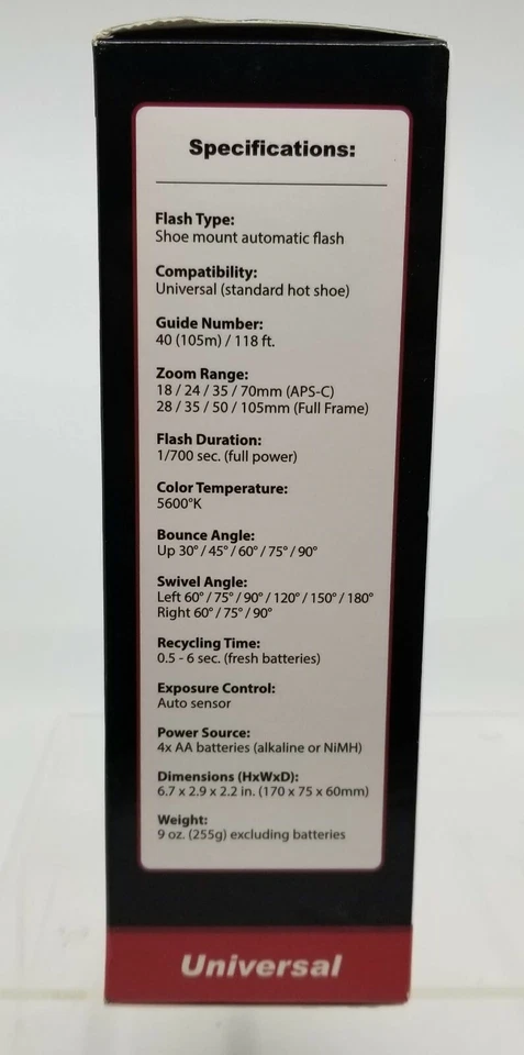 Precision Design DSLR450V High Power Auto Flash with LED Video Light Brand new - Image 2 of 4